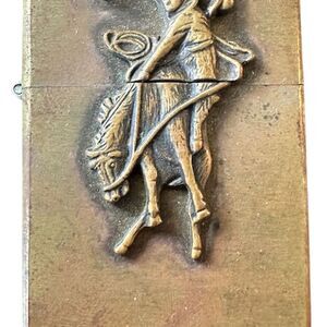 Vintage 1992 Zippo Marlboro Lighter Cowboy Design USA Bucking Bronco never Fired